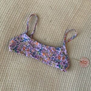 NWT Revolve x B You Swim Purple Floral Corset Bikini Crop Top Beachfront Blooms